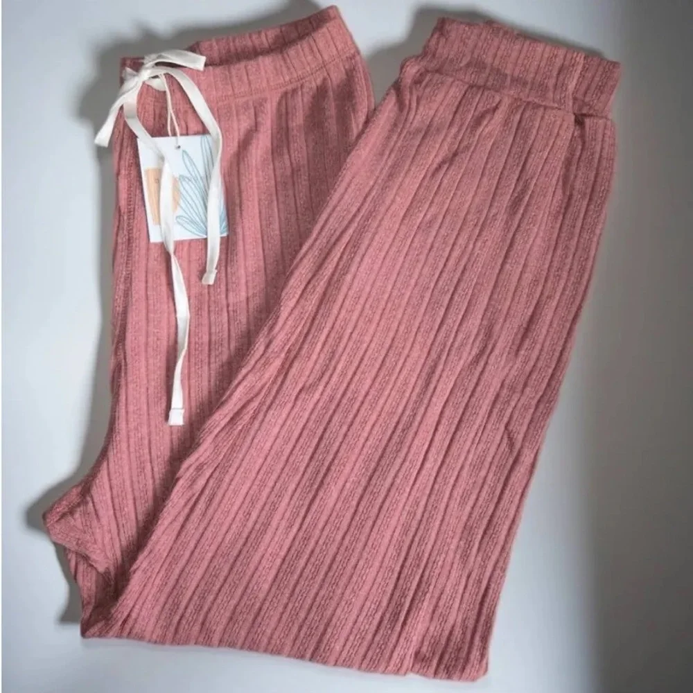 NWT Blu Pepper Cream Cardigan Sweater, top, and dusty rose lounge 3 piece set - Picture 2 of 8